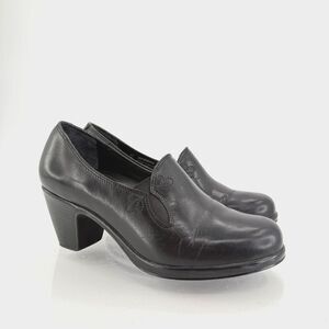 Dansko Shoes Womens 37 6.5 Beth Slip On Pumps Black Leather Heels Casual